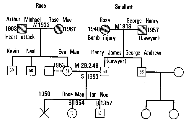 A geneogram of an Extended Family