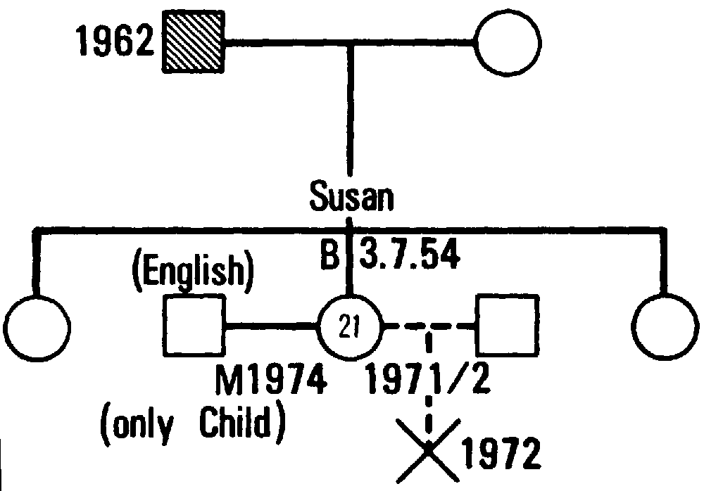 Figure 9.1 First Geneogram of the Yardley Couple
